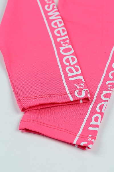 Pembe (5-8 yaş ) Yanları Baskılı Kız Çocuk Tayt 105412