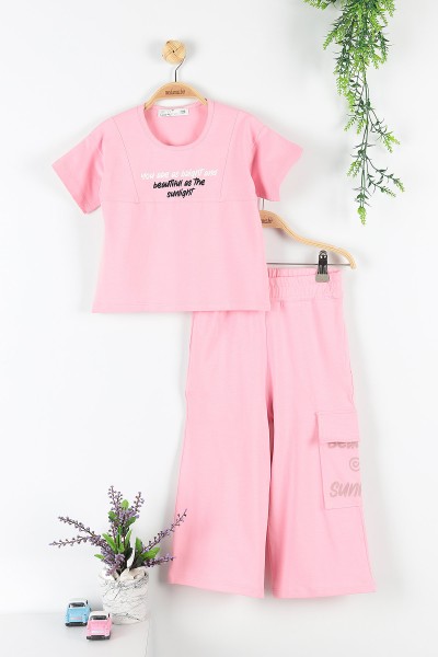 pembe-5-8-yas-you-are-baskili-kargo-cep-detayli-kiz-cocuk-takim-172747