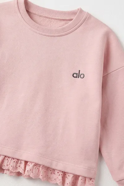 Pembe (5-9 Yaş) Alo Baskılı Dantel Eklentili 3 İp Şardonlu Kız Çocuk Kışlık Takım 493978