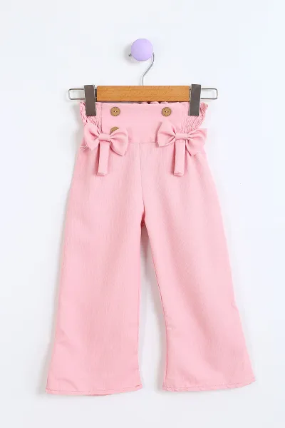 Pembe (6-9 Yaş) Fiyonklu İspanyol Paça Kız Çocuk Takım 301431