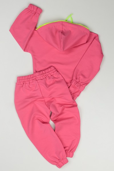Pembe (5-9 Yaş) Girl Baskılı Bel Lastikli Kız Çocuk Takım 83837