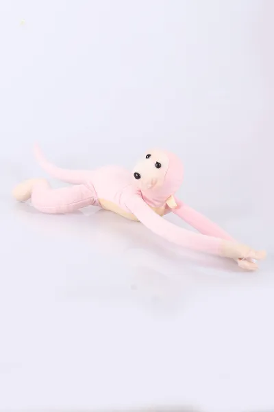 Pembe 50 Cm Peluşlu Sesli Maymun 300009