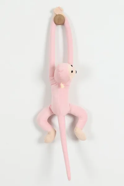 Pembe 50 Cm Peluşlu Sesli Maymun 300009