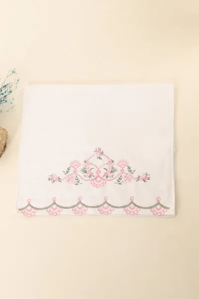 Pembe 50x90 cm Kadife Nakışlı Havlu 288730