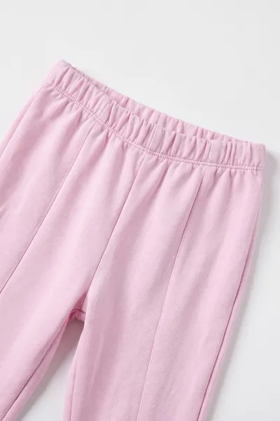 Pembe (6-10 Yaş) Kalp Nakışlı İspanyol Taytlı 2 İp Kız Çocuk Mevsimlik Takım 488381