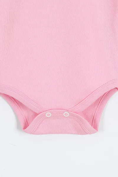 Pembe (6-12 Ay ) Kısa Kol Bebek Çıtçıtlı Badi 381157