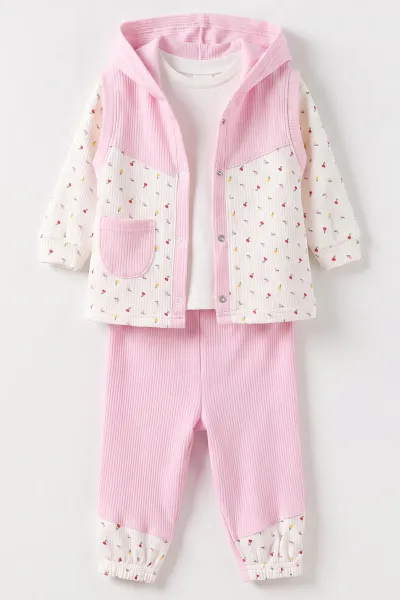 pembe-6-12-ay-lale-baskili-kapusonlu-yelekli-kiz-bebek-3lu-takim-480162