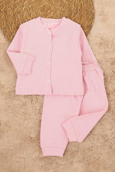 Pembe (6-12 Ay) Puanlı Önden Çıtçıtlı Bebe Takım 148424