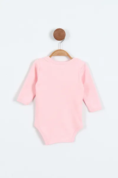 Pembe (6-12 Ay ) Uzun Kol Düz Bebek Çıtçıtlı Badi 418528