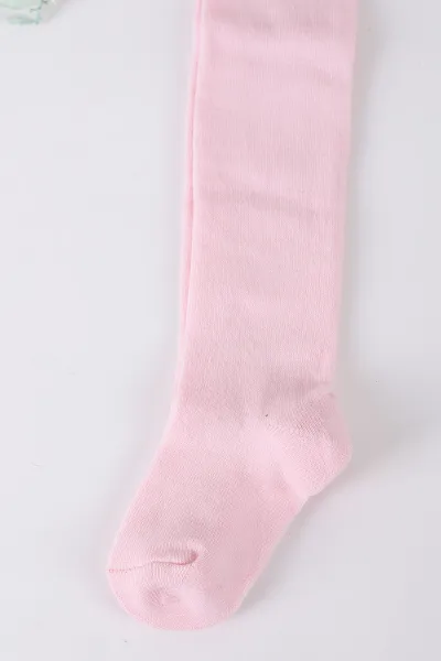Pembe (6-12 Ay)Düz Likralı Kız Bebek Külotlu Çorap 425074