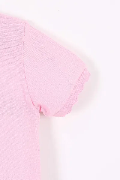 Pembe (6-16 Yaş) Polo Yaka Kız Çocuk Okul Tişörtü 290367