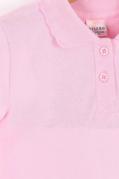 Pembe (6-16 Yaş) Polo Yaka Kız Çocuk Okul Tişörtü 290367
