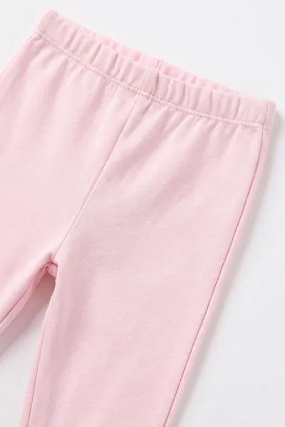 Pembe (6-18 Ay) Ayıcık Baskılı İki İplik  3'lü Kız Bebek Takım 492667