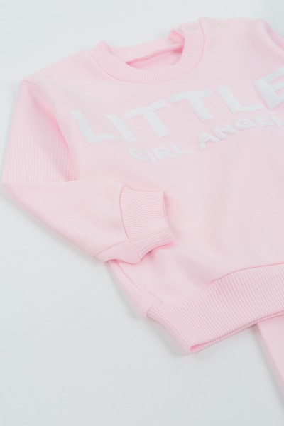 Pembe (6-18 Ay) Lıttle Gırl Angel Baskılı Kız Çocuk Takım 136717