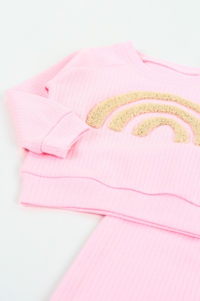 Pembe (6-18 ay) Süzene Nakışlı Kız Çocuk Takım 127435
