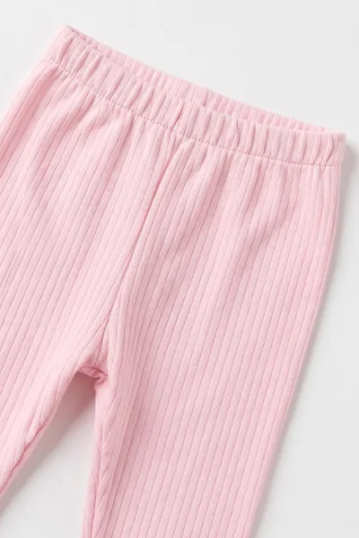 Pembe (6-18 Ay)Süzene Mini Nakışlı Alt Fitilli Kız Bebek Takım 479387