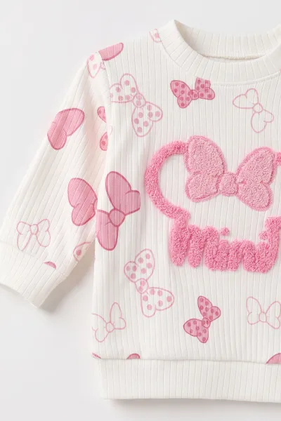 Pembe (6-18 Ay)Süzene Mini Nakışlı Alt Fitilli Kız Bebek Takım 479387