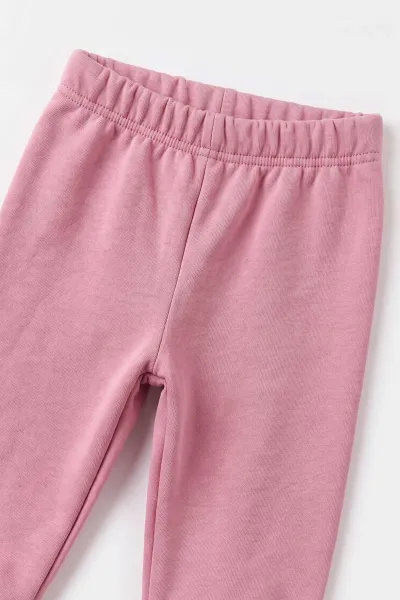Pembe (6-24 Ay) Ayıcık Kafası Nakışlı 3 İp Şardonlu Kız Bebek Kışlık Takım 499497