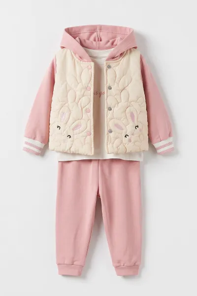 pembe-6-24-ay-badili-tavsan-nakisli-kapusonlu-yagmurluklu-kiz-bebek-3lu-takim-471647