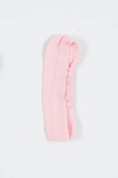 Pembe (6-24 Ay) Çiçekli Desenli Düğmeli  Bandanalı Müslin Kız Bebek Elbise 340705