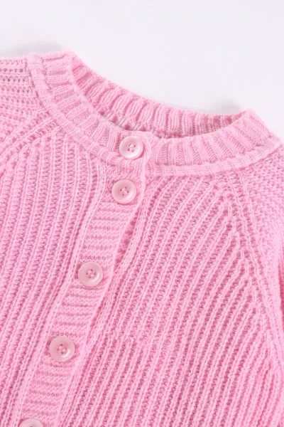 Pembe (6-24 Ay) Düğmeli Ponpon Detaylı Bandanalı Kız Bebek Takım 474151