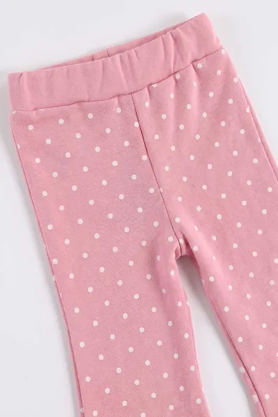 Pembe (6-24 Ay) Fiyonklu Ayıcık Baskılı  3 İp Şardonlu Kız Bebek Kışlık Takım 497583