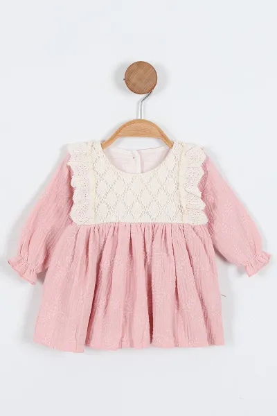 pembe-6-24-ay-gupurlu-muslin-kiz-bebek-elbise-339780