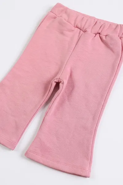 Pembe (6-24 Ay) Kalp Nakışlı 3 İp Şardonlu Kız Bebek Kışlık Takım 497389