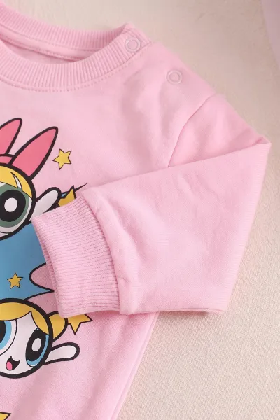 Pembe (6-24 Ay) Karakter Baskılı Fitilli Taytlı 2'li Kız Bebek Takım 472680