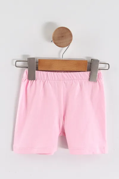 Pembe (6-24 Ay) Karakter Baskılı Şortlu Süprem  Kız Bebek Yazlık Takım 461808