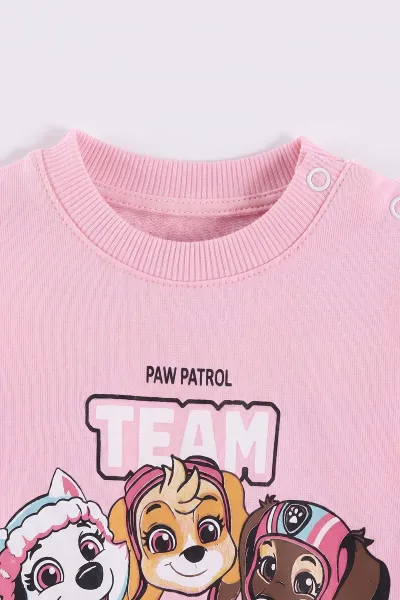 Pembe (6-24 Ay) Karakter Baskılı Sweat ve Fitilli İspanyol  Taytlı   Kız Bebek 2'li  Takım 472653