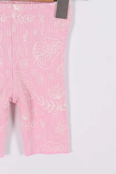 Pembe (6-24 Ay) Kol Fırfırlı Brode Yaka Kız Bebek Takım 266154