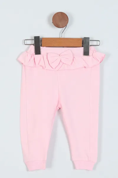 Pembe (6-24 Ay) Nakışlı Fırfırlı Kız Bebe Takım 226786