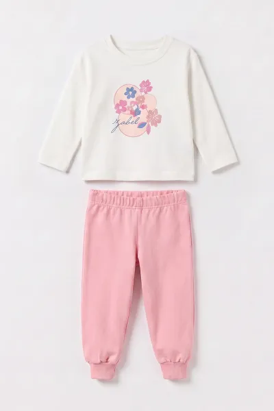 Pembe (6-24 Ay) Puantiye Baskılı  Hırkalı  Kız Bebek 3'lü Mevsimlik Takım 475655