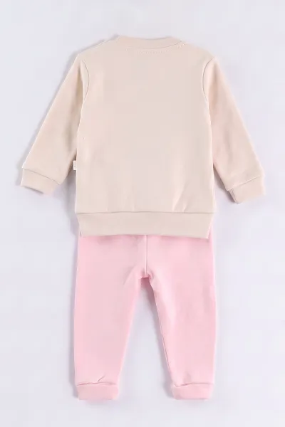 Pembe (6-24 Ay) Süzene Bunny Nakışlı Kız Bebek 2'li Takım 472862
