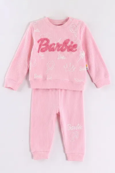 Pembe (6-24 Ay) Süzene Nakışlı  Kız Bebek 2'li  Takım 472649