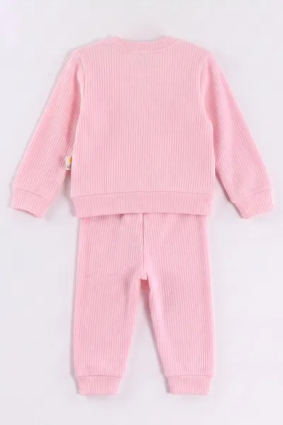Pembe (6-24 Ay) Süzene Nakışlı  Kız Bebek 2'li  Takım 472649