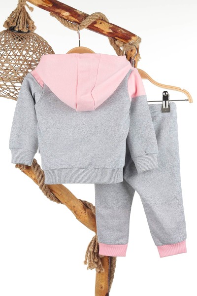 Pembe (6-24 Ay) Tavşan Havuç Nakışlı Üçlü Kız Takım 143594