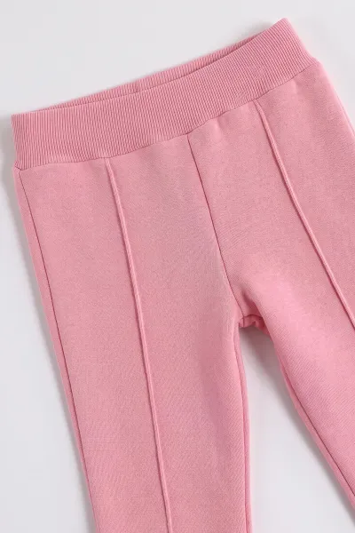 Pembe (6-24 Ay) Yaka Dantelli Çiçek Nakışlı Şardonlu Kız Bebek Takım 493654