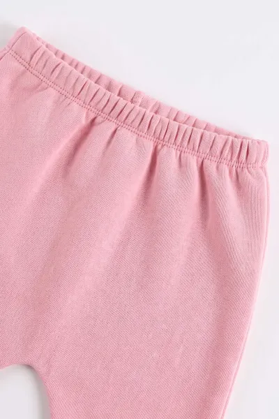 Pembe (6-24 Ay) Yılbaşı Tasarımlı 3 iplik Şardonlu Kız Bebek İkili Takım 495765