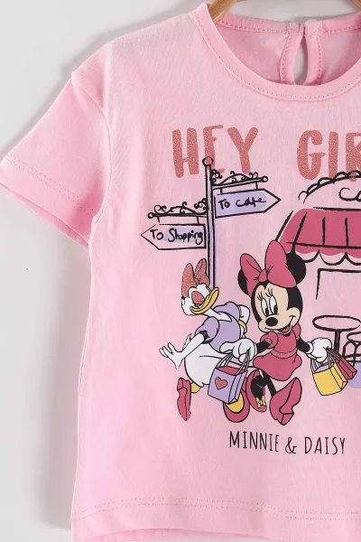 Pembe (6-24 Ay)Hey Girls  Baskılı Süprem Kız Bebek  Yazlık Takım 440502