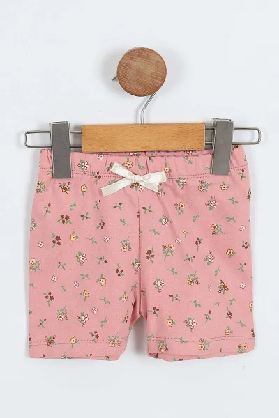 Pembe (6-24 Ay)Nakışlı Çiçek Baskılı Şortlu Kız Bebek Takım 357064