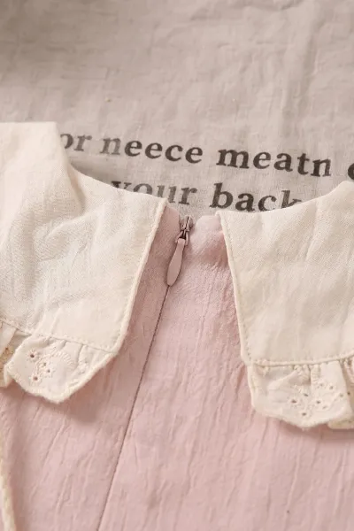 Pembe (6-24 Ay)Yakası Nakışlı Fistolu Müslin Kız Bebek Elbise 467274