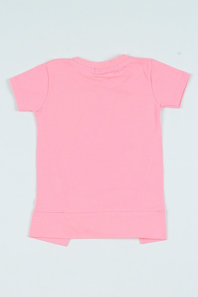 Pembe (6-9 yaş) Alt Yırtmaçlı Kız Çocuk Tişört 105698