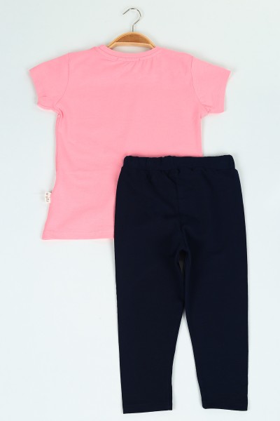 Pembe (6-9 yaş) Belden Sıkmalı Kız Çocuk Taytlı Takım 117201