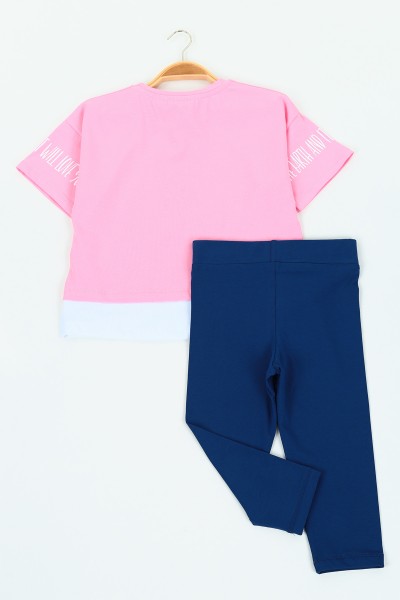 Pembe (6-9 yaş) Garnili Kız Çocuk Taytlı Takım 117210