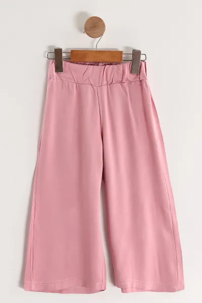 Pembe (6-9 Yaş)Love Taşlı Bağlamalı Belmando Bol Paça Pantolonlu Kız Çocuk Takım 436484