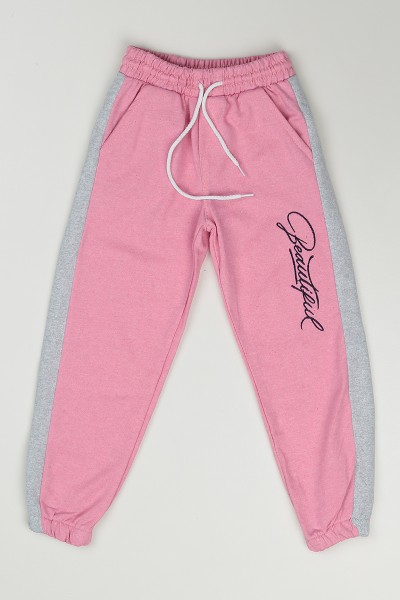 Pembe (7-10 Yaş) Beautiful Baskılı Kız Çocuk Eşofman 85902