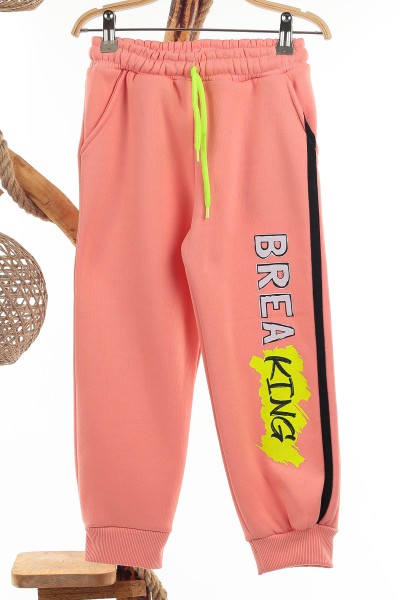 Pembe (7-10 Yaş) Brea Kıng Baskılı 3 İP Şardonlu Kız Çocuk İkili Takım 138915