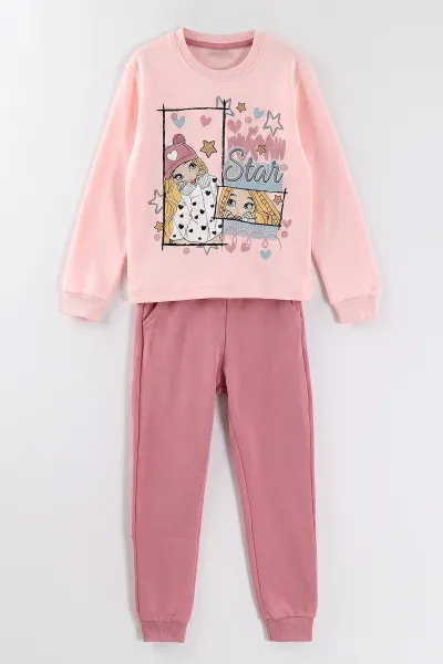 pembe-7-10-yasstar-kiz-baskili-kiz-cocuk-pijama-takimi-477007
